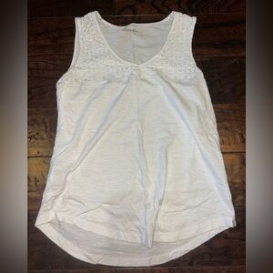 Eddie Bauer Ivory Lace Detail Tank Top